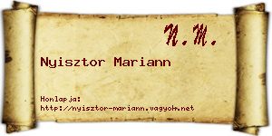 Nyisztor Mariann névjegykártya