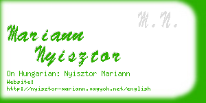 mariann nyisztor business card